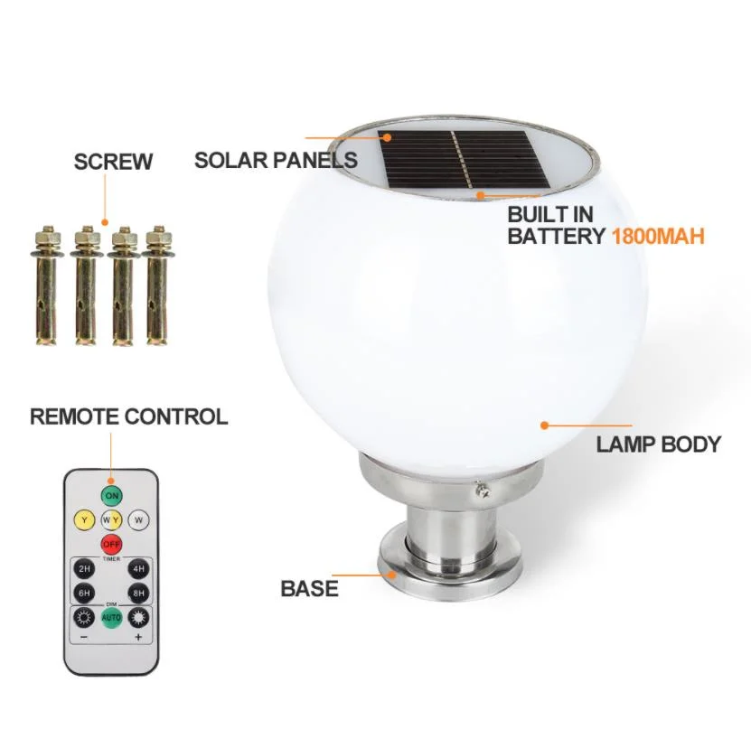 À prova de segurança de poupança de energia do Parque do pátio da Bola de decoração 25cm 30cm 35cm Jardim LED lâmpadas solares para o pátio ao ar livre