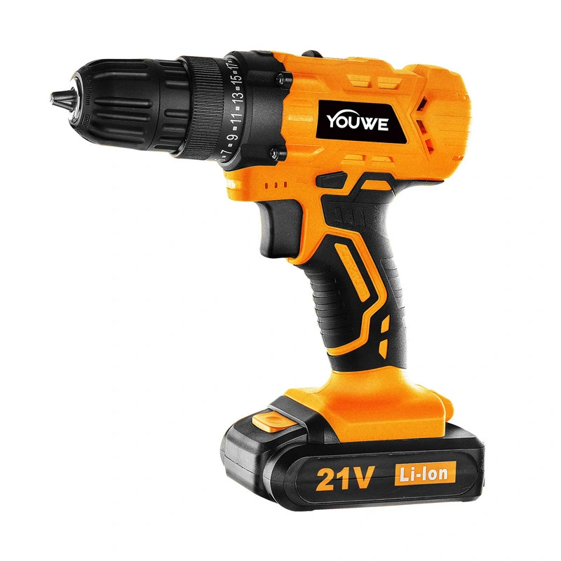 Youwe Cordless Battery Tool Power Tool Hand Drill 2 Speed 18+3 Torque Cordless Impact Drill