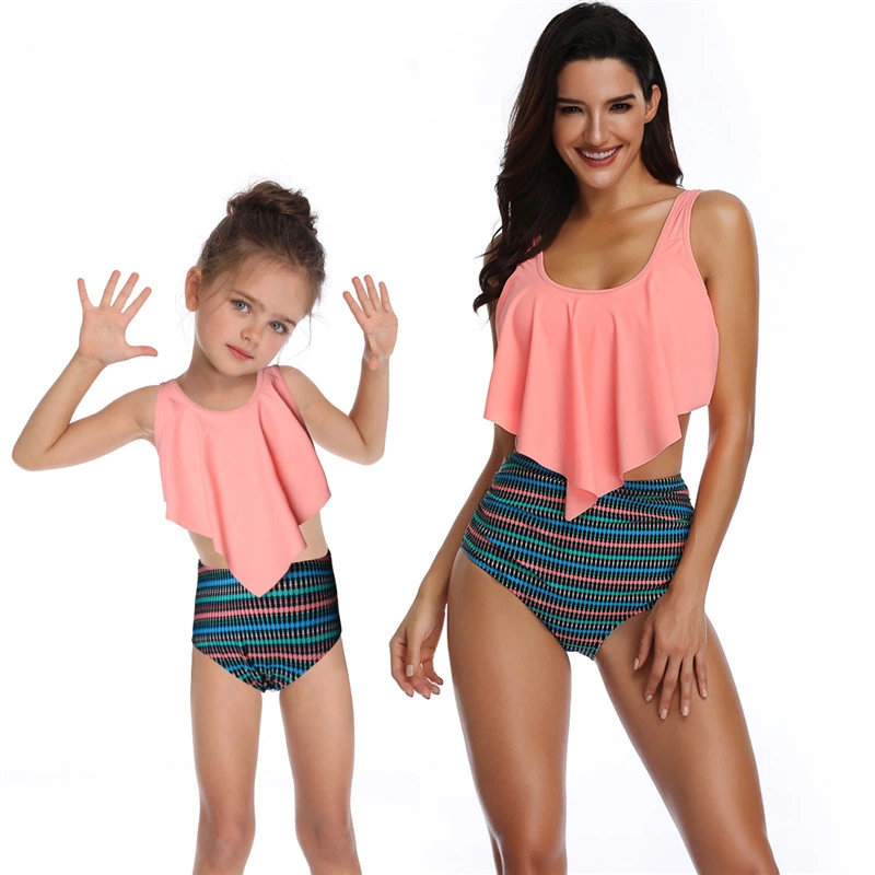 Customized Two Pieces Swimsuit Parent-Child Bathing Suit Family Swimwear