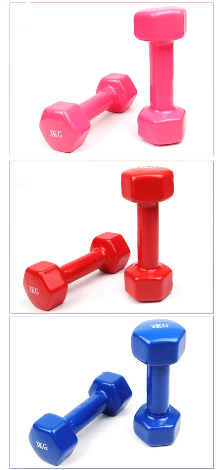 Cast Iron Fitness Equipment Round Head Dumbell/Hex Coated Dumbbell