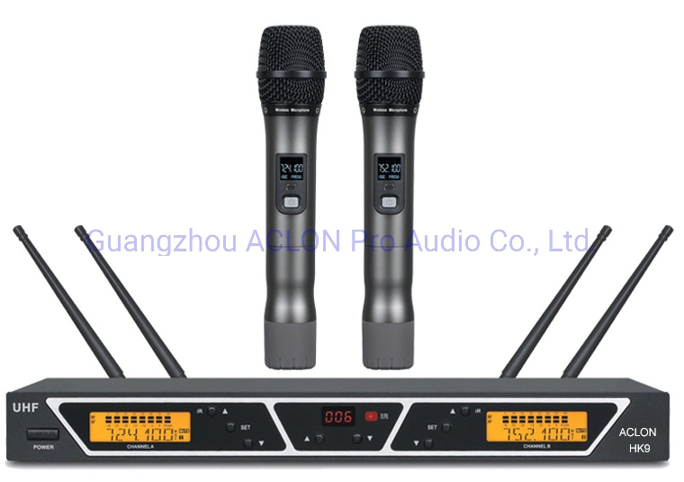 Professional Wireless Vocal Mic Set 2 UHF Dynamic Handheld Wireless Microphone