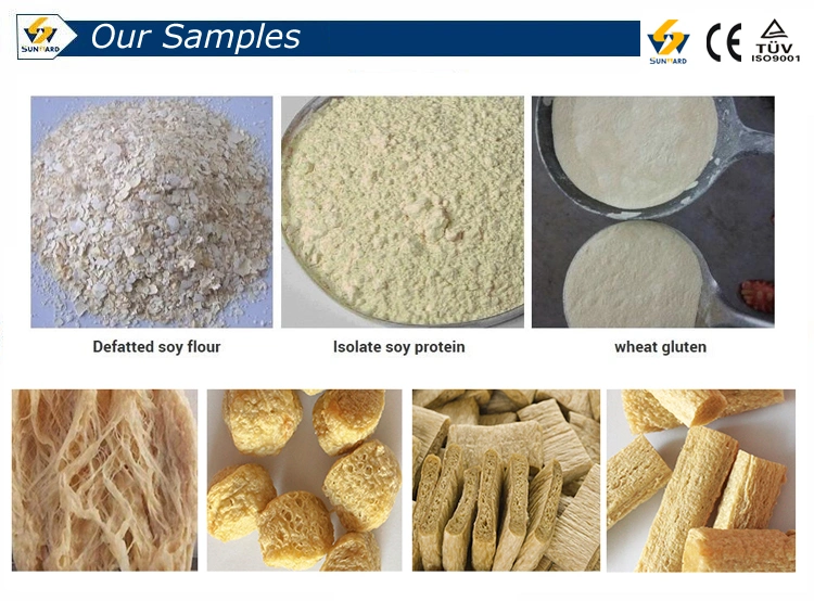 Einfache Bedienung Trockene Sojabohnen Herstellung Extruder Soja Stücke Proteinverarbeitung Maschinen Textur Soja Protein Fleisch Herstellung Maschine mit 250kg / H