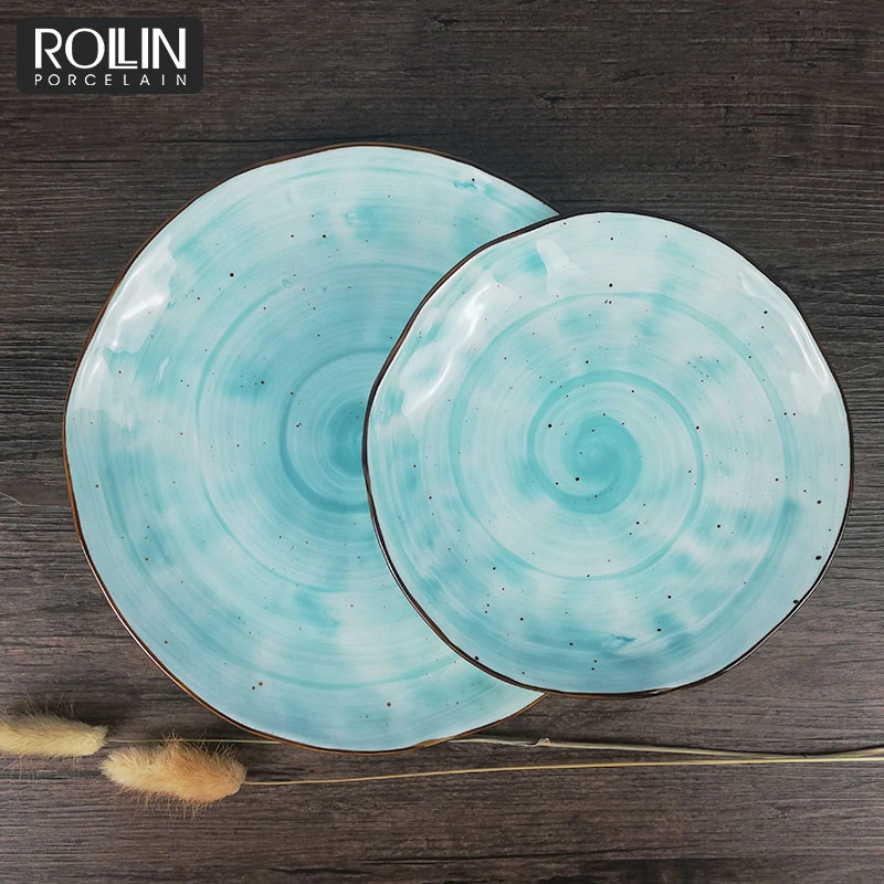 New Style Color Round Flat Plate Glaze Dinner Plate for Wedding&Banquet