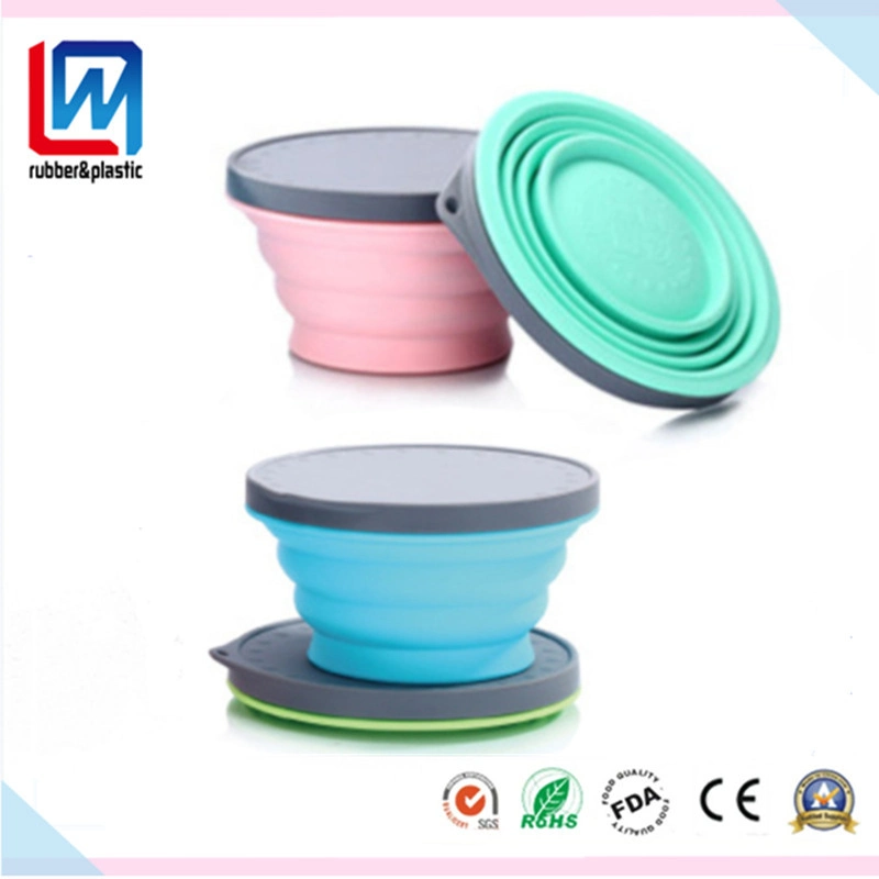 Custom Folding Foldable Rubber Pet Bowl for Dog Cat Drinking Eating Food