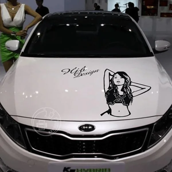 Fancy Graphic Hood Pictures Bonnet of Letter Sticker Car Design