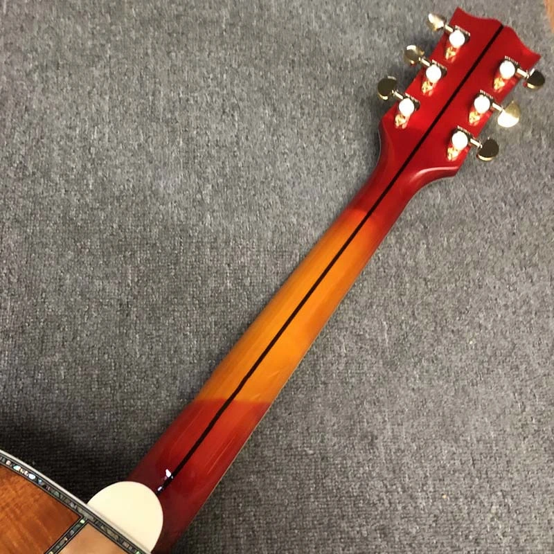 Custom GB Acoustic Guitar with Solid Spruce Top and Ripple Maple + Koa Back 42 Inch Jumbo Style