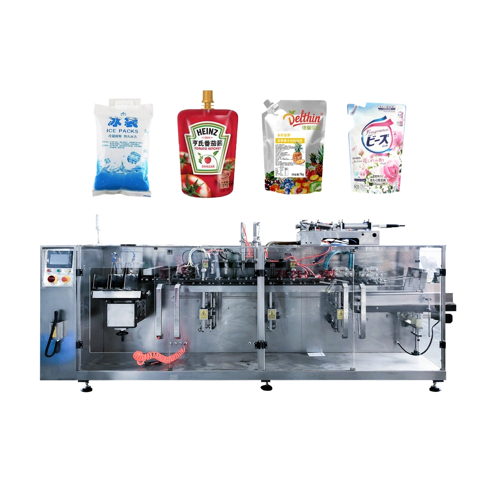 Irregular Shaped Stand up Pouch Bag Juice Doypack Horizontal Packing Machine for Energy Gel