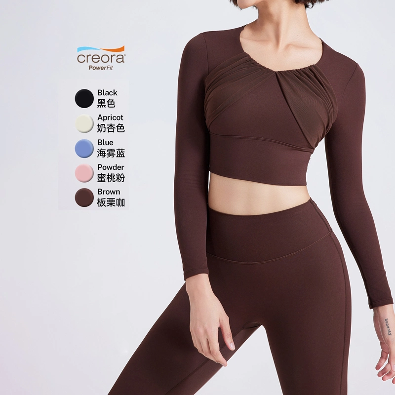 Hotsale Sports Sexy Long-Sleeved Tops Fitness Yoga Wear Yoga Workout Fintess Clothing
