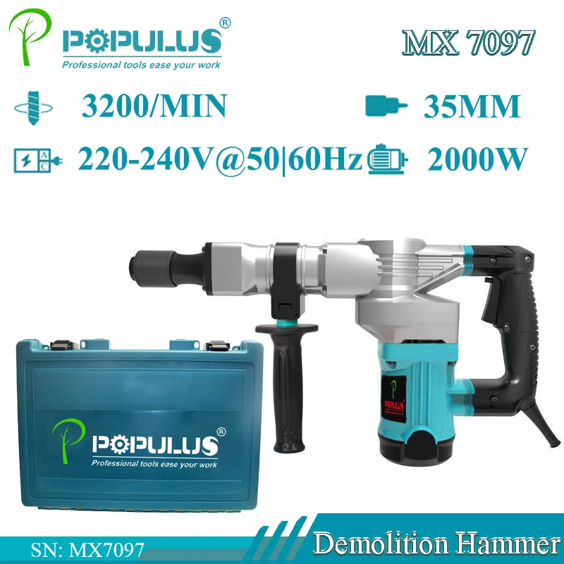 Populus New Arrival Industrial Quality pH35 Demolition Hammer Power Tools 1600W Industrial Quality Hammer for Brazilian Market