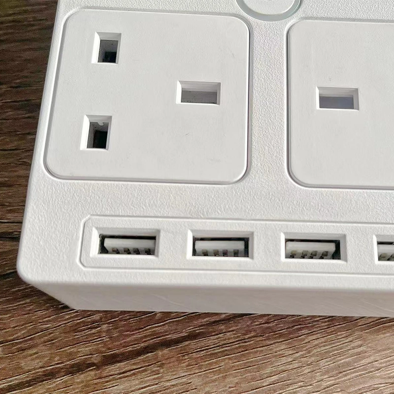 Salida de 4 BS protector contra sobretensiones de extensión de la toma de regleta con 4 puertos USB