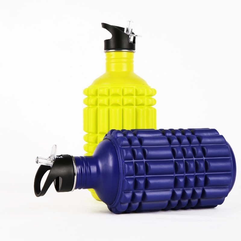 Umweltfreundliche Edelstahl Foam Roller Sport Flasche Heißwasserflasche Faltbare Silikon Bo