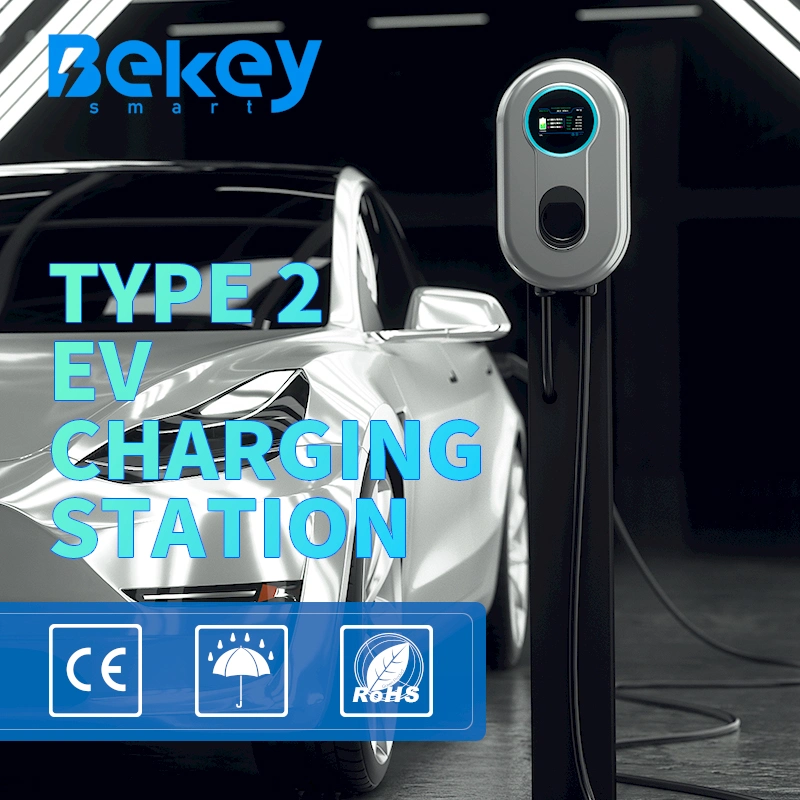 Tipo 2 Estación de carga de coches eléctricos 7kw LED Home EV Cargador