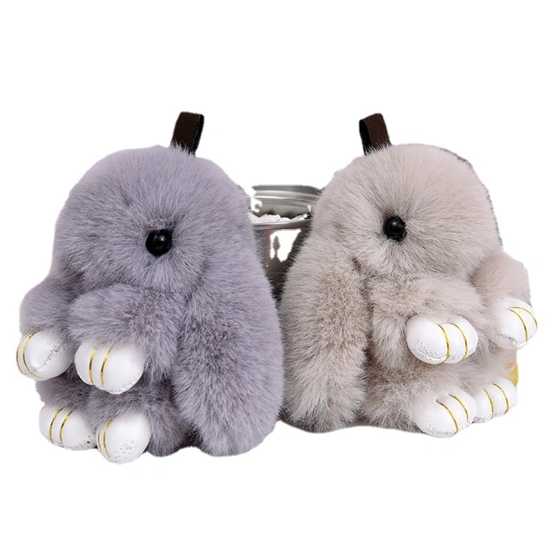 Soft Rabbit Shaped Fur Toys Plush Stuffed Keychain