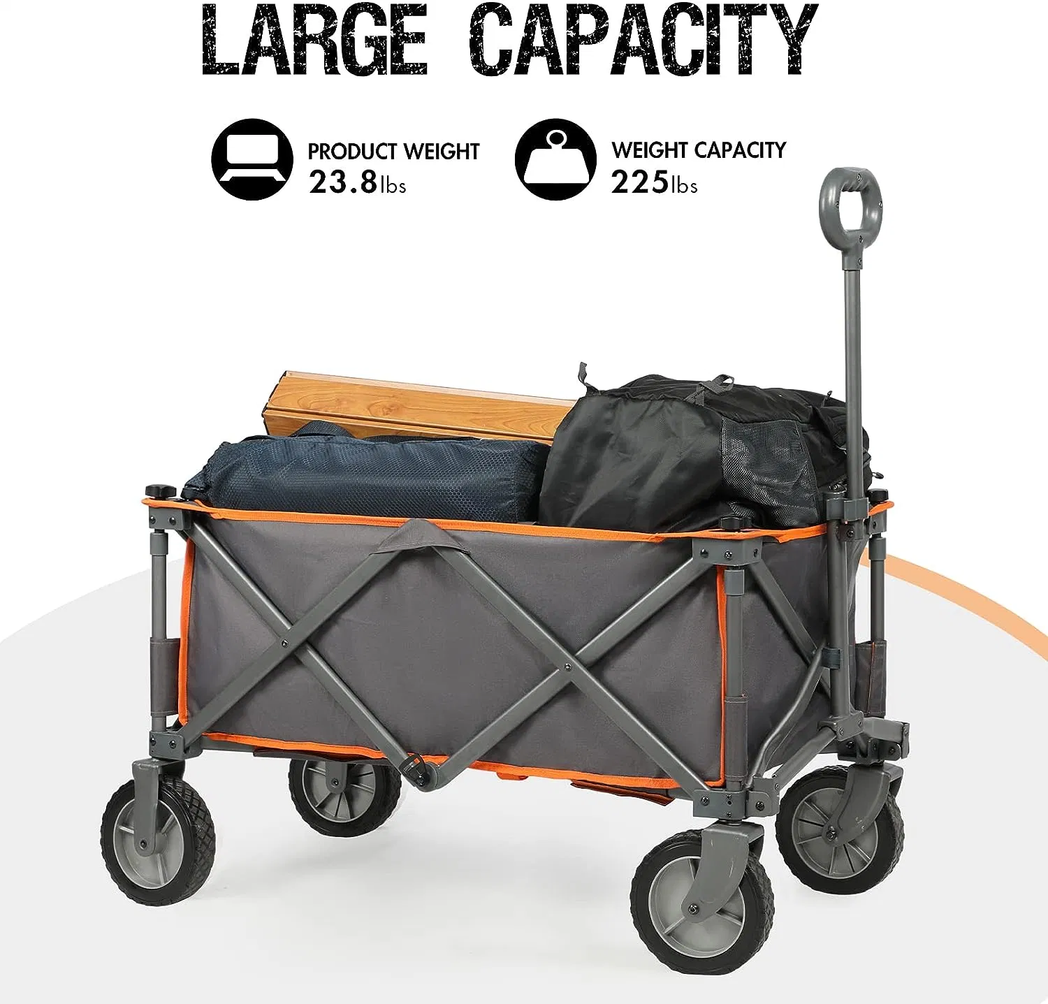 Heavy Duty All Terrain Wagon Hand Cart for Outdoor, Camping, Beach, Garden, Grocery