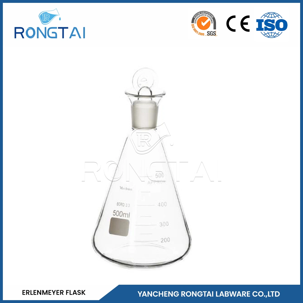 Rongtai größter Erlenmeyerkolben Lieferanten konische Flasche 5ml China schmal 125-Ml-Erlenmeyerkolben Für Den Hals