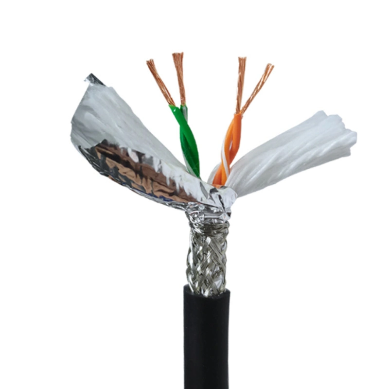 Cat5e CAT6 FEP Insulation Twisted Pair Shielded Cable for Communication and Computer Systems LAN Cable