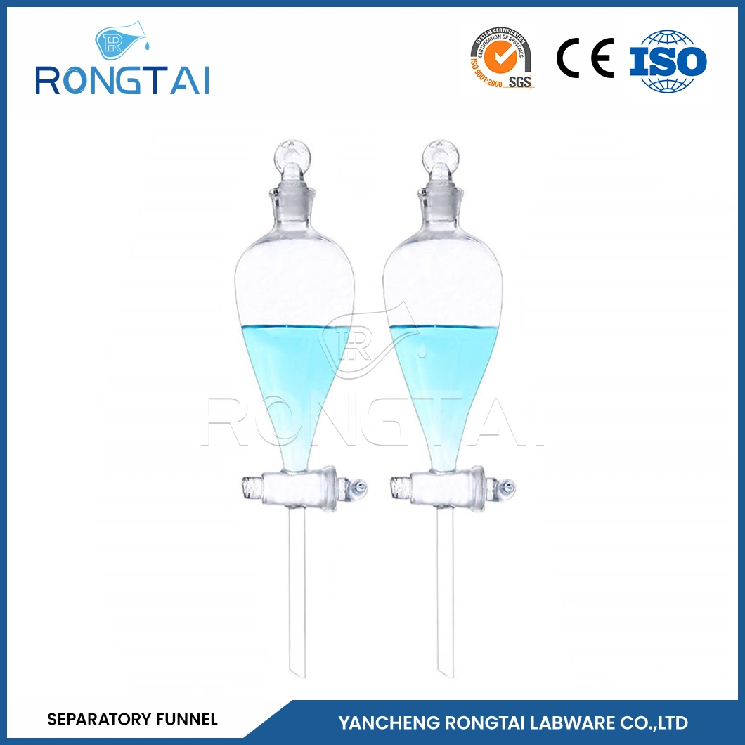 Rongtai Chemistry Lab Equipment Wholesaler Small Separatory Funnel China Separatory Funnels Vertical