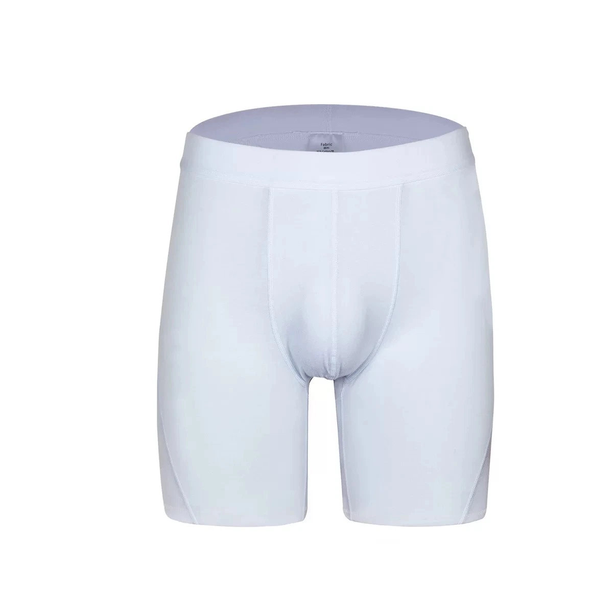 Solid Long Leg Cotton Men Boxer Short Comfortable Underwear
