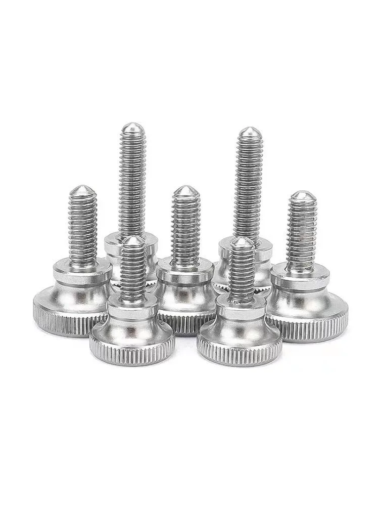 in Stock Wholesale/Supplier Stainless Steel GB835 Hand Twist Fine Adjustment Bolts Large Flat Round Head Knurled Thumb Screws