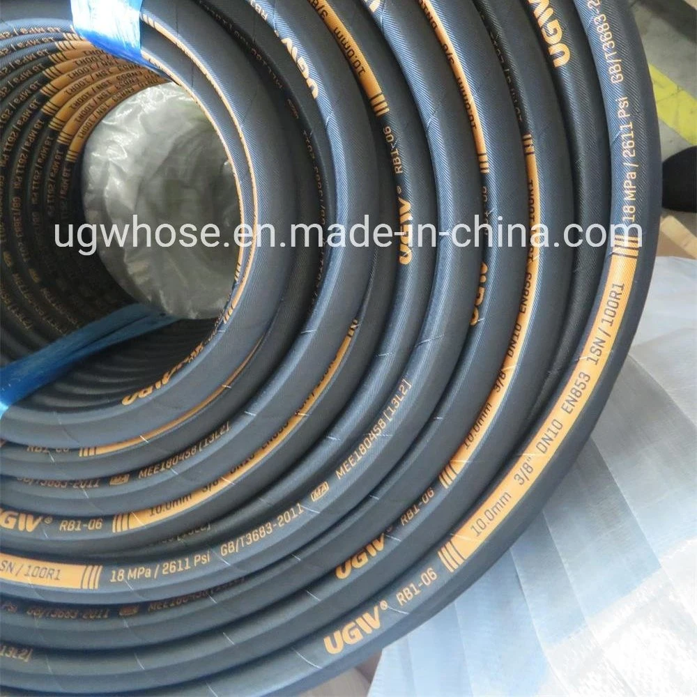 4sp Rubber Hydraulic Hose Oil Hose Pipe Assembly Apply 415 Bar Working Pressure