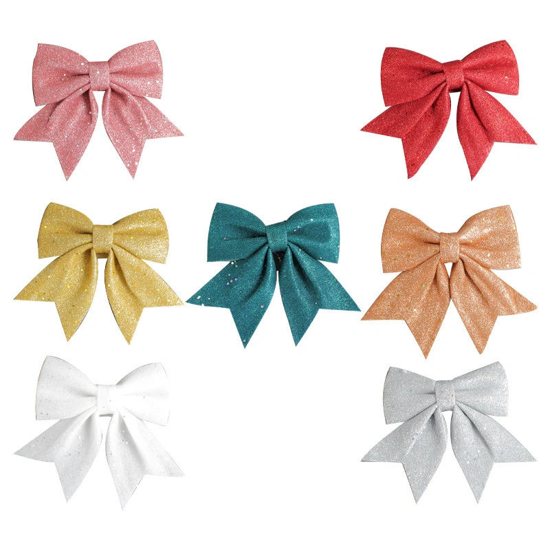 Christmas Pearl Cotton Gold Powder Bow