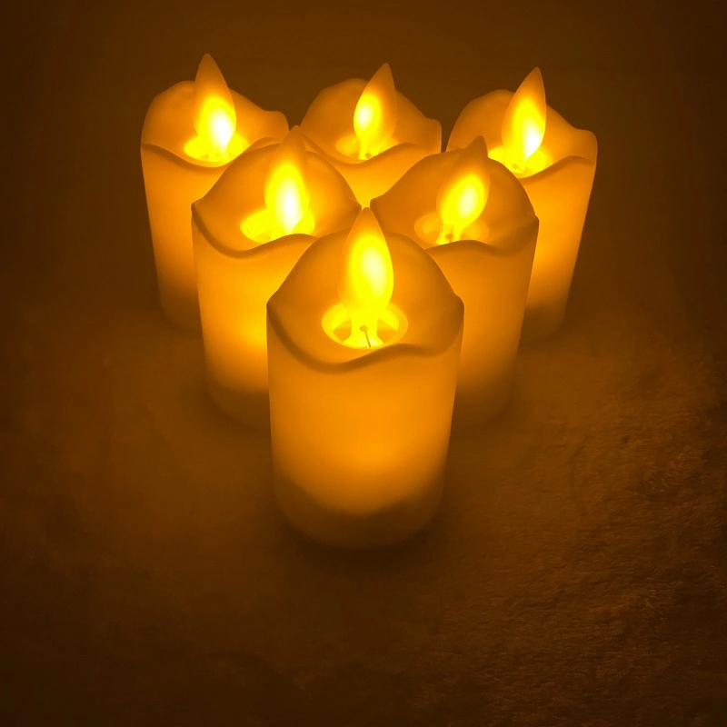 LED Light/Batteries Candles with Tears Shell Flameless Candle