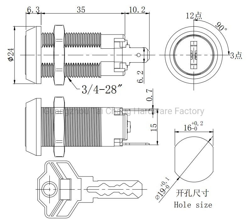 Security Manufacturer Cylinder Key Code Switch Lock