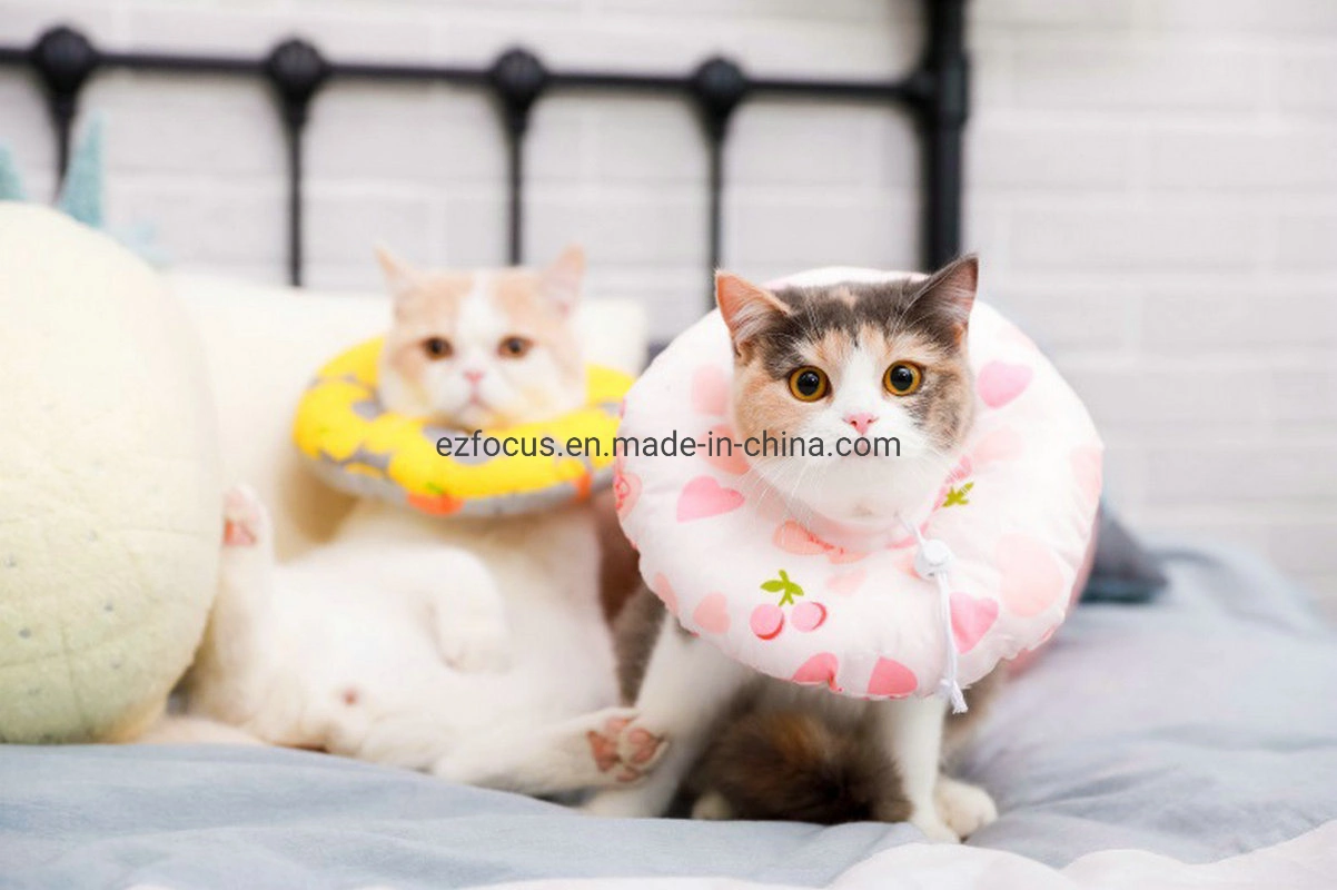 Pet Neck Pillow Adjustable Comfy Cone Soft Recovery Protective E-Collar Post Surgery Stress-Free Collar From Surgery Wound Healing for Cats Wbb12544