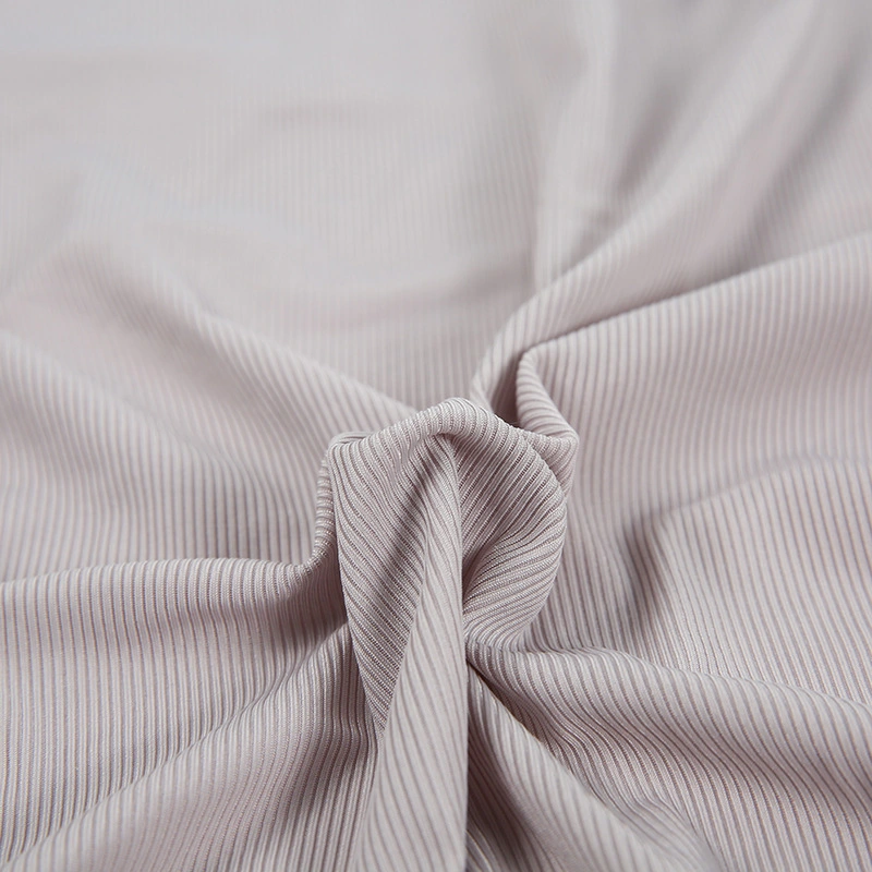 High Quality 90%Polyester 10%Spandex Ice Silk Ribbed Fabric for Garment