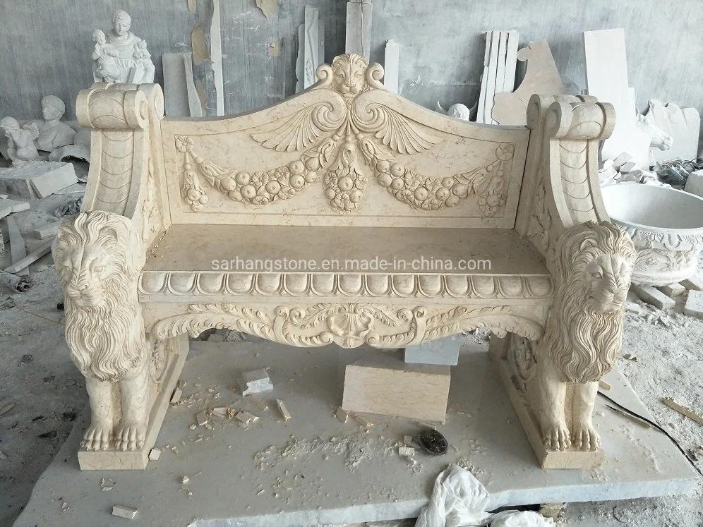 Outstanding Quality Outdoor Decorative Hand Carved Marble Benches Park Marble Bench for Sale