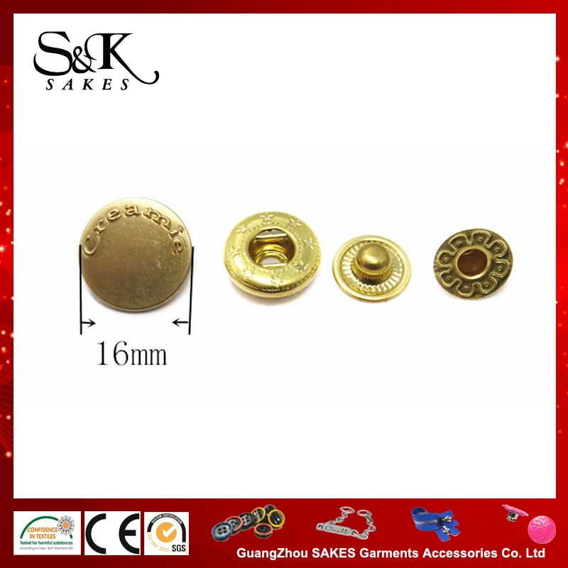 Good Quality Metal Button Spring Type Snap Fasteners Button for Pants/Jacket/Coat