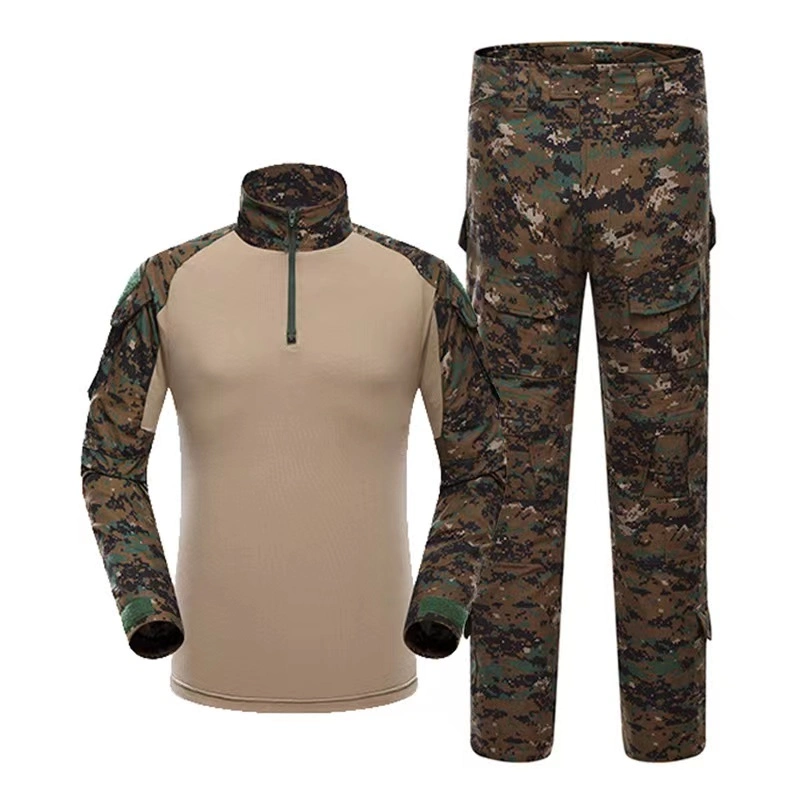 Traje de combate táctica uniforme de camuflaje de manga larga Caza resistente a desgarros Ropa