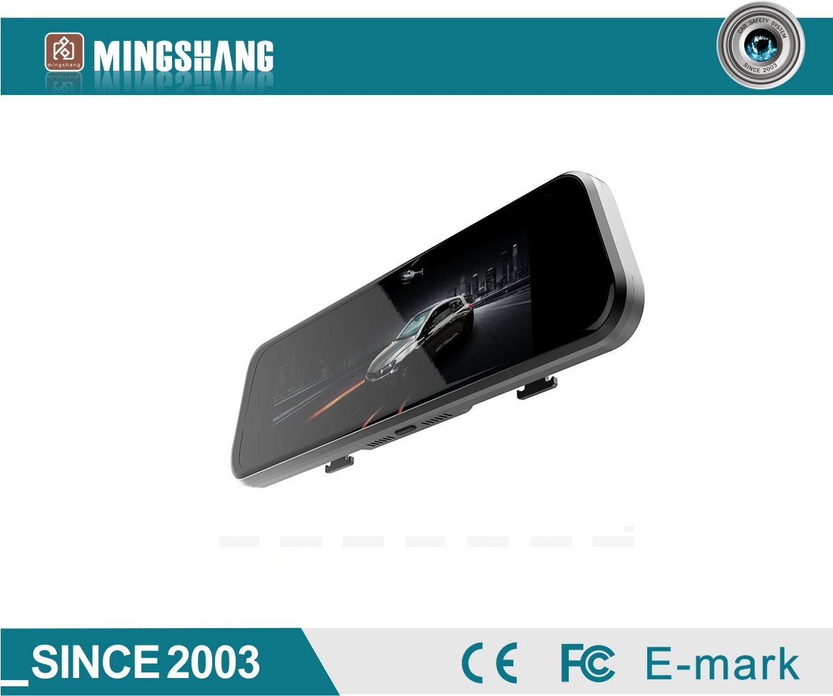 9,66-Zoll-IPS-Touchscreen 1080p Dual Dash Cam vorne und Rückspiegel, Autokamera