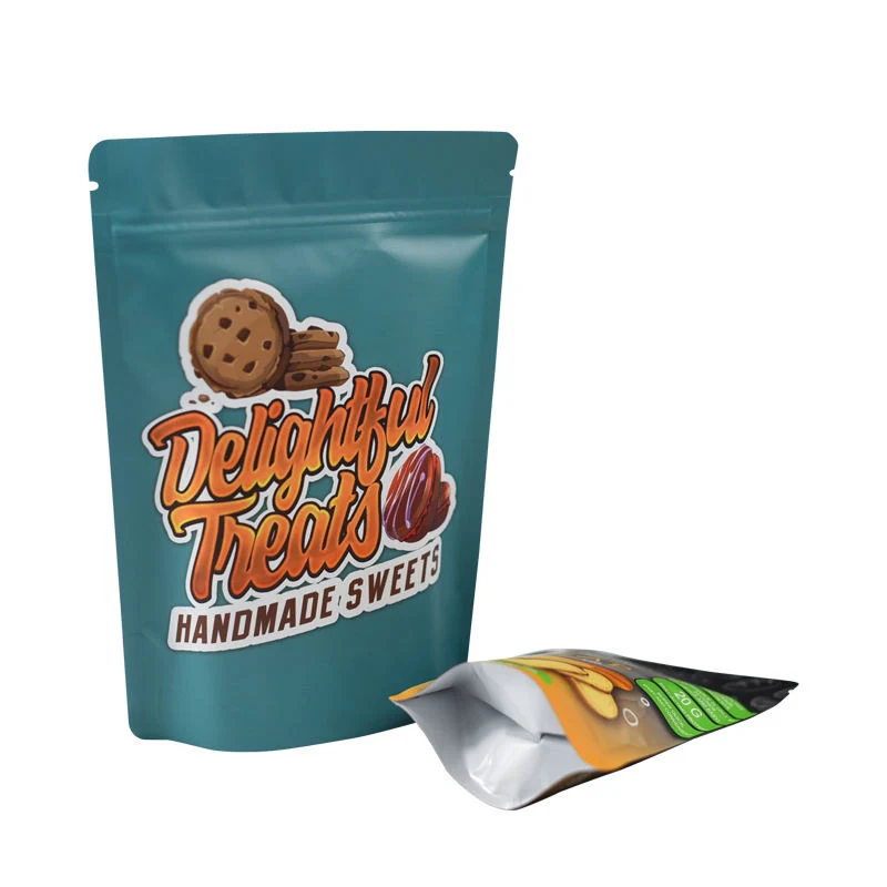 Custom Printing Rounds or Right Angles Aluminum Foil Moisture Proof Stand up Pouch Bag with Zipper Without Windowpopular