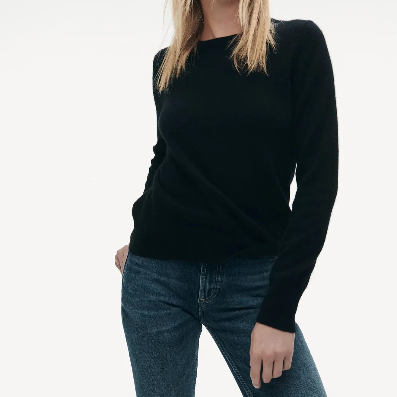 100% Cashmere Basic Style Pullover Sweater Apparel