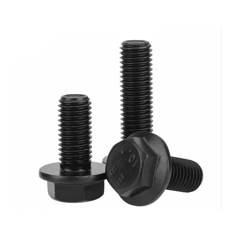 M6 M8 ASTM A325 A307 Gr2 Gr5 Galvanized Carbon Steel Black Oxide Hex Hexagon Serrated Flange Bolt Full Thread with Nut DIN6921