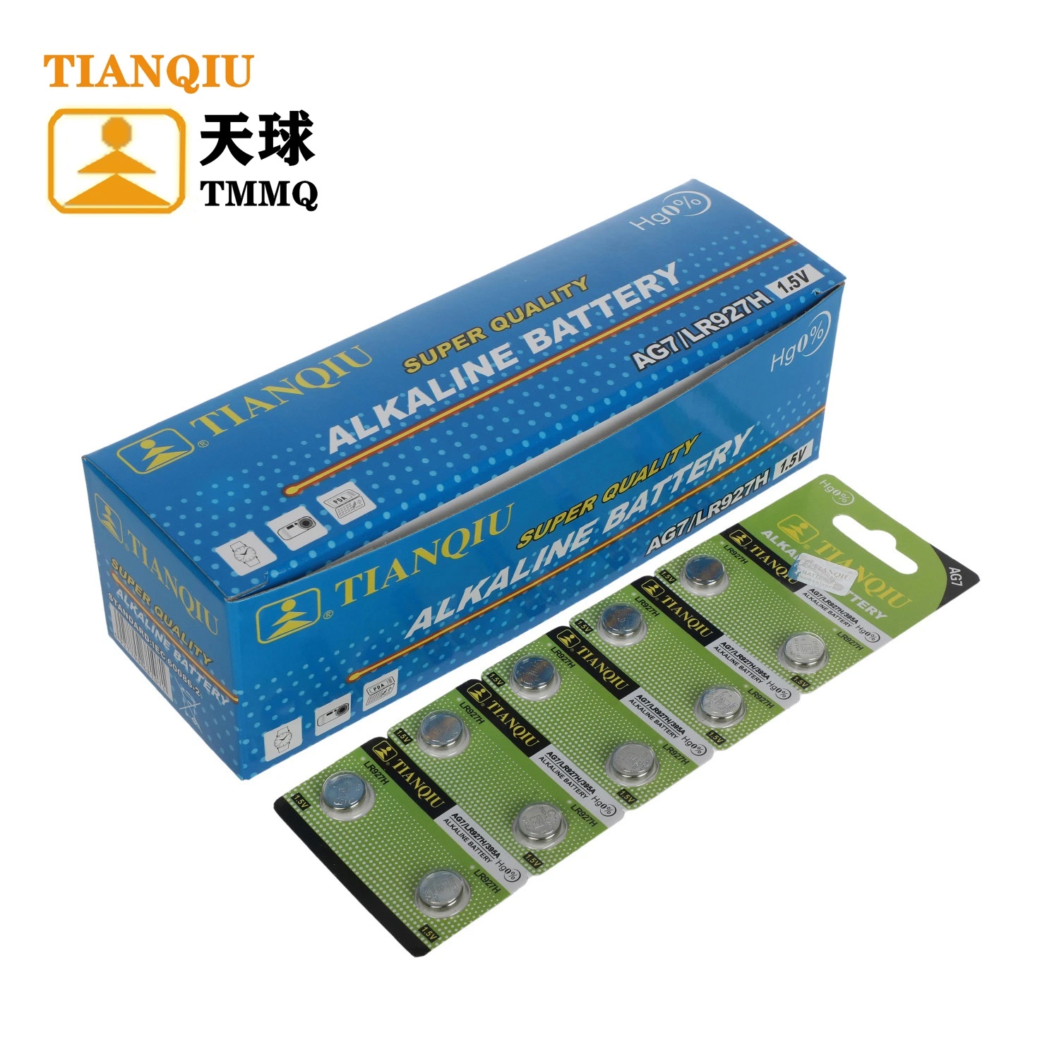 Tianqiu AG7 alcaline 1.5V bouton pile sèche usine de piles en gros Reloj Lr927