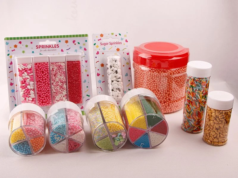 Vente en gros de fournitures de pâtisserie de la partie de taille mixte Rose doré gâteau Décoration Srar blanc Sprinkles perles de sucre Sprinkles