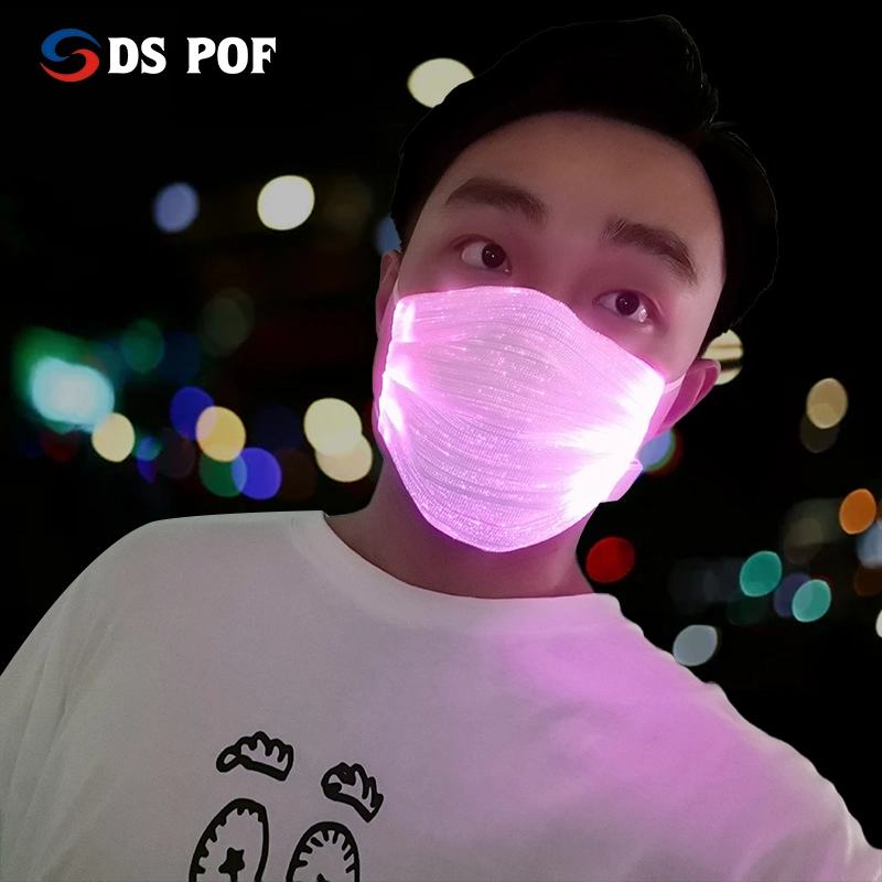 Populares luminoso LED se encienden Rave MASK Máscara de fibra óptica de Navidad