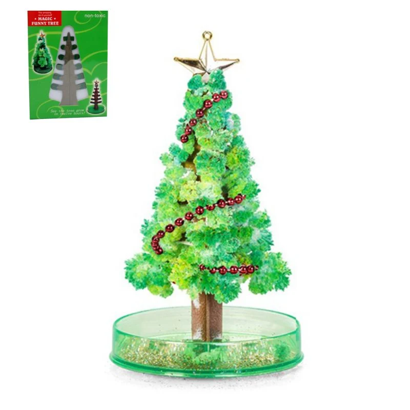 Árvore de Natal crescimento mágico florescendo papel Crystal Trees Kids DIY Brinquedo Mágico Natal Árvore Toy