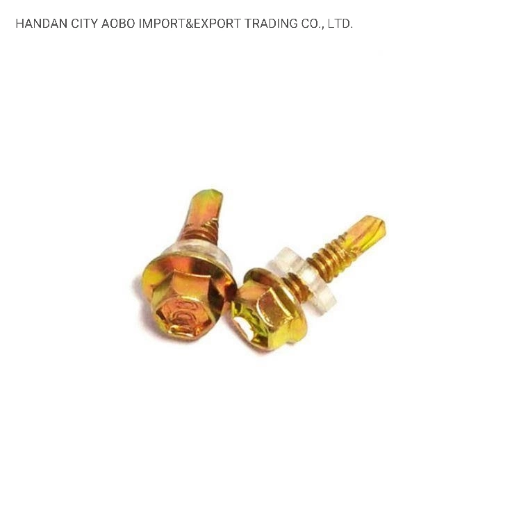 Color Zinc Plated Hexagonal Drill Tail Wire, Self-Tapping Screw Made in China