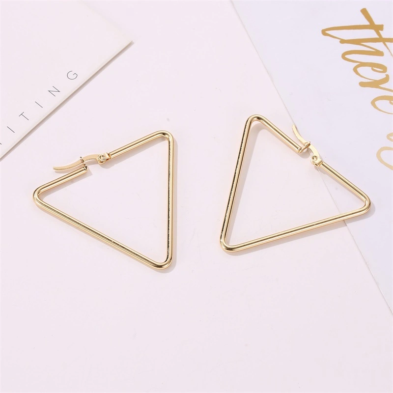 Women Earrings Triangle Hoop Earrings Ear Hoops Fine Jewelry Gifts for Her Esg14197