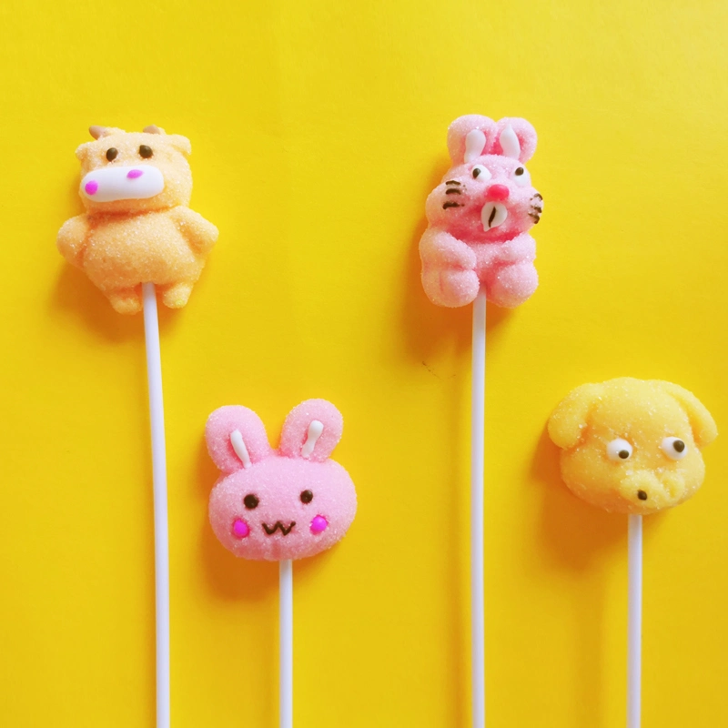 Una deliciosa forma de corazón color caramelo de algodón de Malvavisco snack saludable