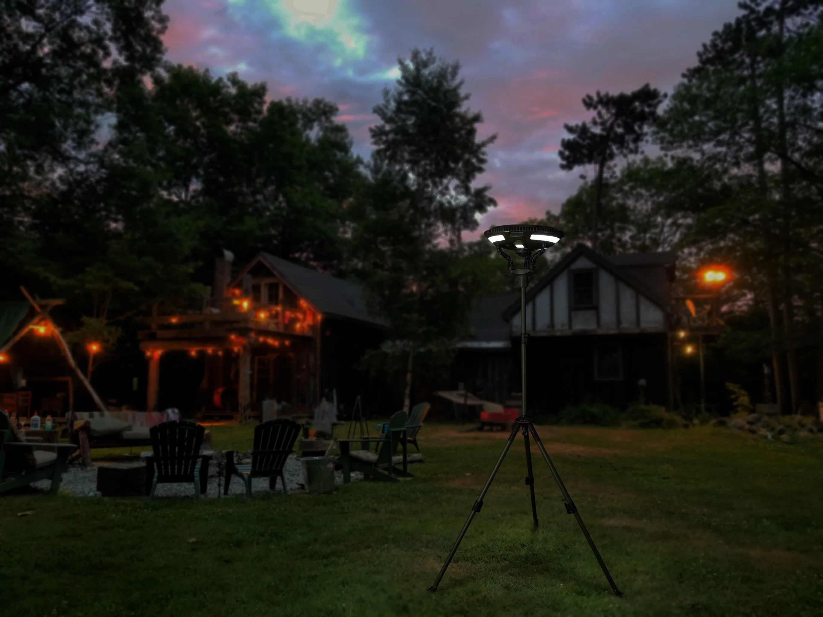 Ovni de la luz de la música de Camping Solar LED impermeable solar al aire libre la calle/carretera/Jardín/Camping/luces de emergencia con Tripot y batería de litio batería/3D