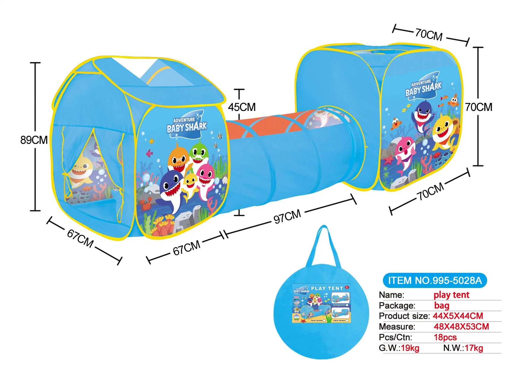 Kundenspezifisches Freiluftspielhaus mit Tunnelball 3 im Jahr 1 Kinder spielen Zelte einfach zu einrichten Multicolor Kinder Playhouse für Babyzelt