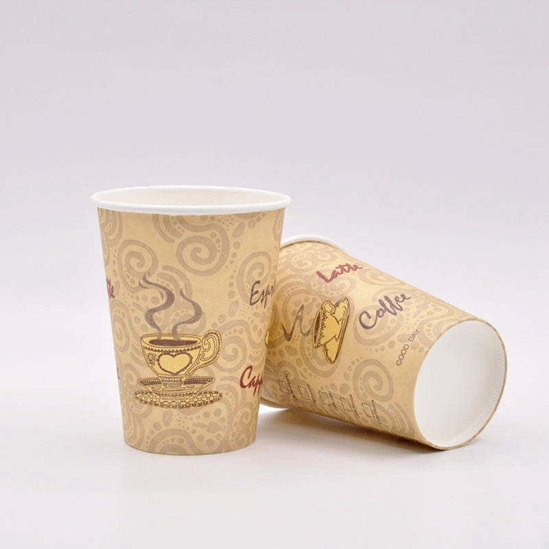 China Customized Printed Raw Material Paper Cup Fan with PE Coated Paper