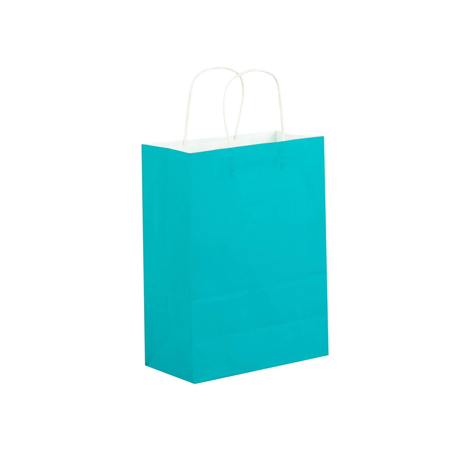 Sac cadeau en papier kraft blanc imprimé personnalisé avec logo recyclable.