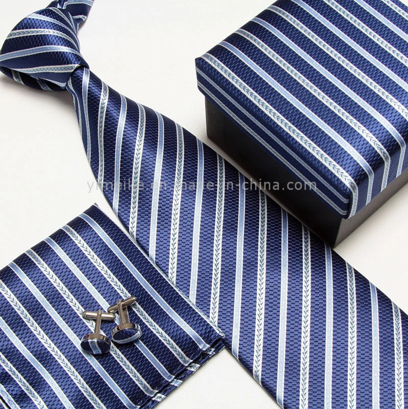 Alta calidad clásica patrones de jacquard Hombre lazo Hanky Cufflink corbata Establecer