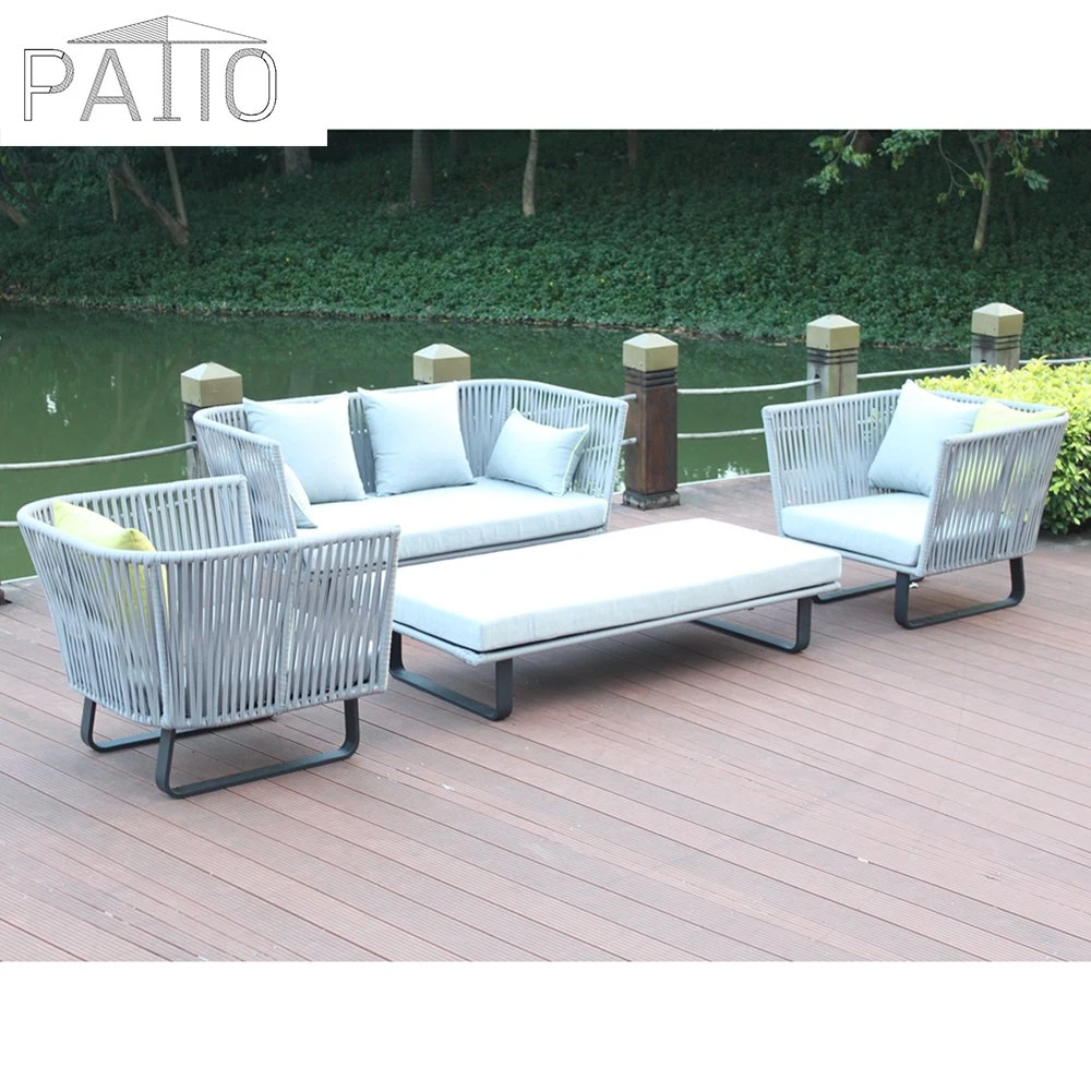 Wholesale/Supplier High quality/High cost performance  Garden Patio Furniture Outdoor Sofa Set with Waterproof Cushions