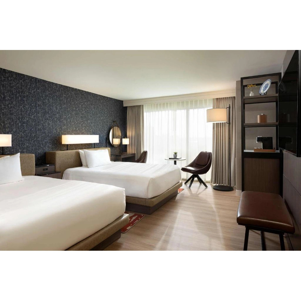 Moderno mobiliário personalizado Hotel Quarto Pacote Quarto Madeira Atacado Mobiliário de cama do hotel